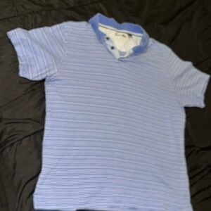 Tasso Elba Light Blue Striped Polo